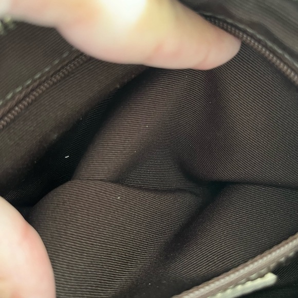 Coach Small Suede and Canvas Shoulder Purse - Picture 8 of 11